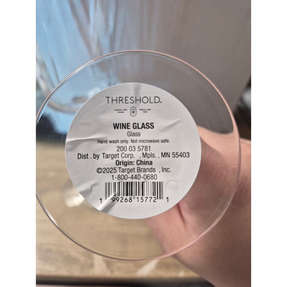 Threshold Silver Rim Wine Glasses – Set of 2 Elegant Faceted Glassware s13 - Picture 3 of 5